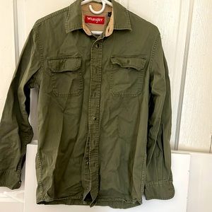 Wrangler olive button up shirt